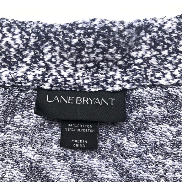 Lane Bryant Long Duster Sweater Open Front Loose Knit Cardigan Blue Marled - Picture 9 of 11